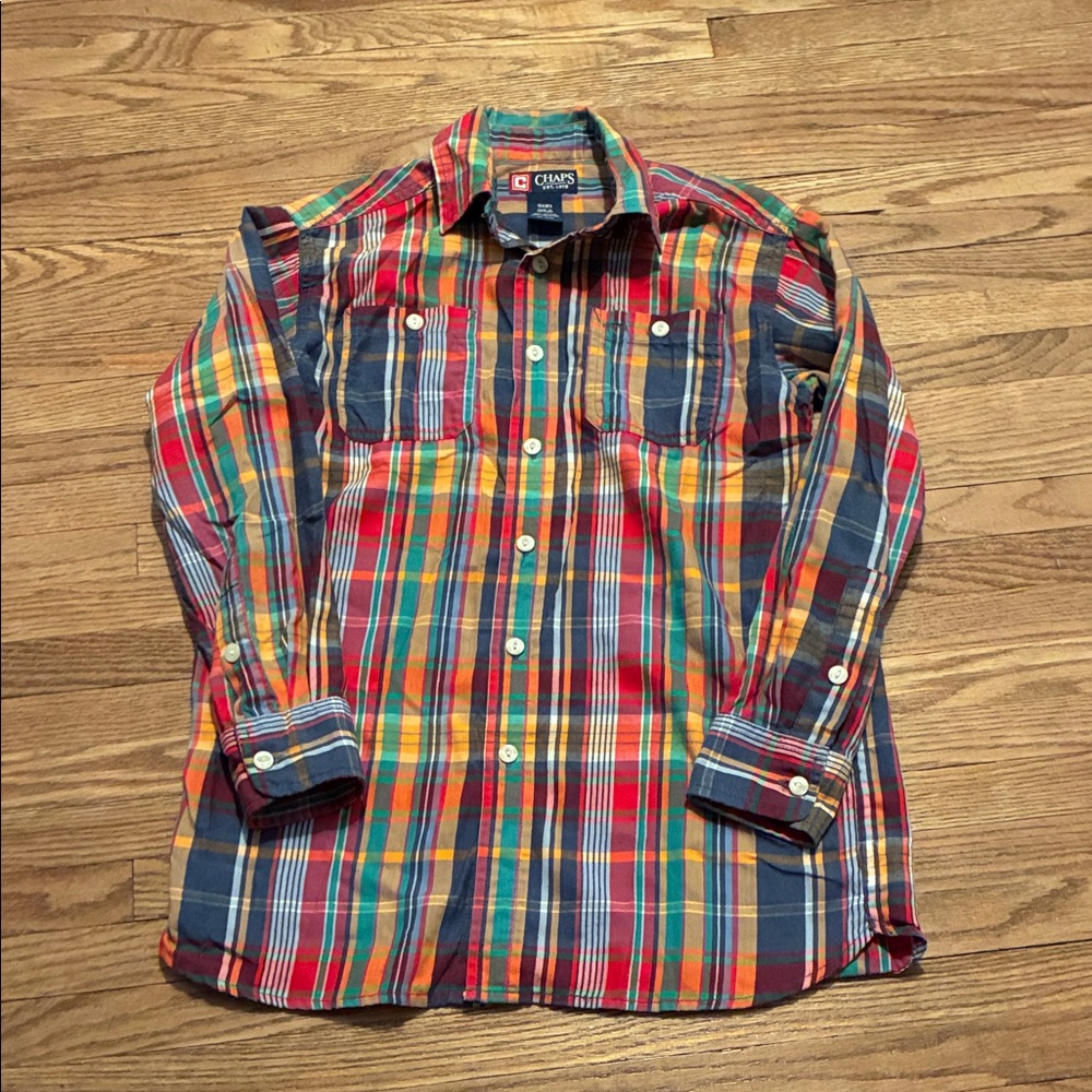 Chaps Multicolor Plaid Button Down Shirt